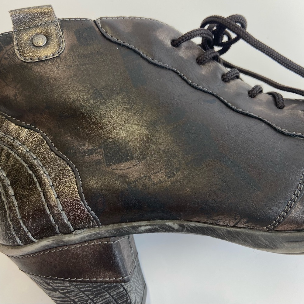 Remonte Size 8.5 / 40 Grey Black Anti-stress Comfort Lace Up Bootie Printed - Picture 11 of 16